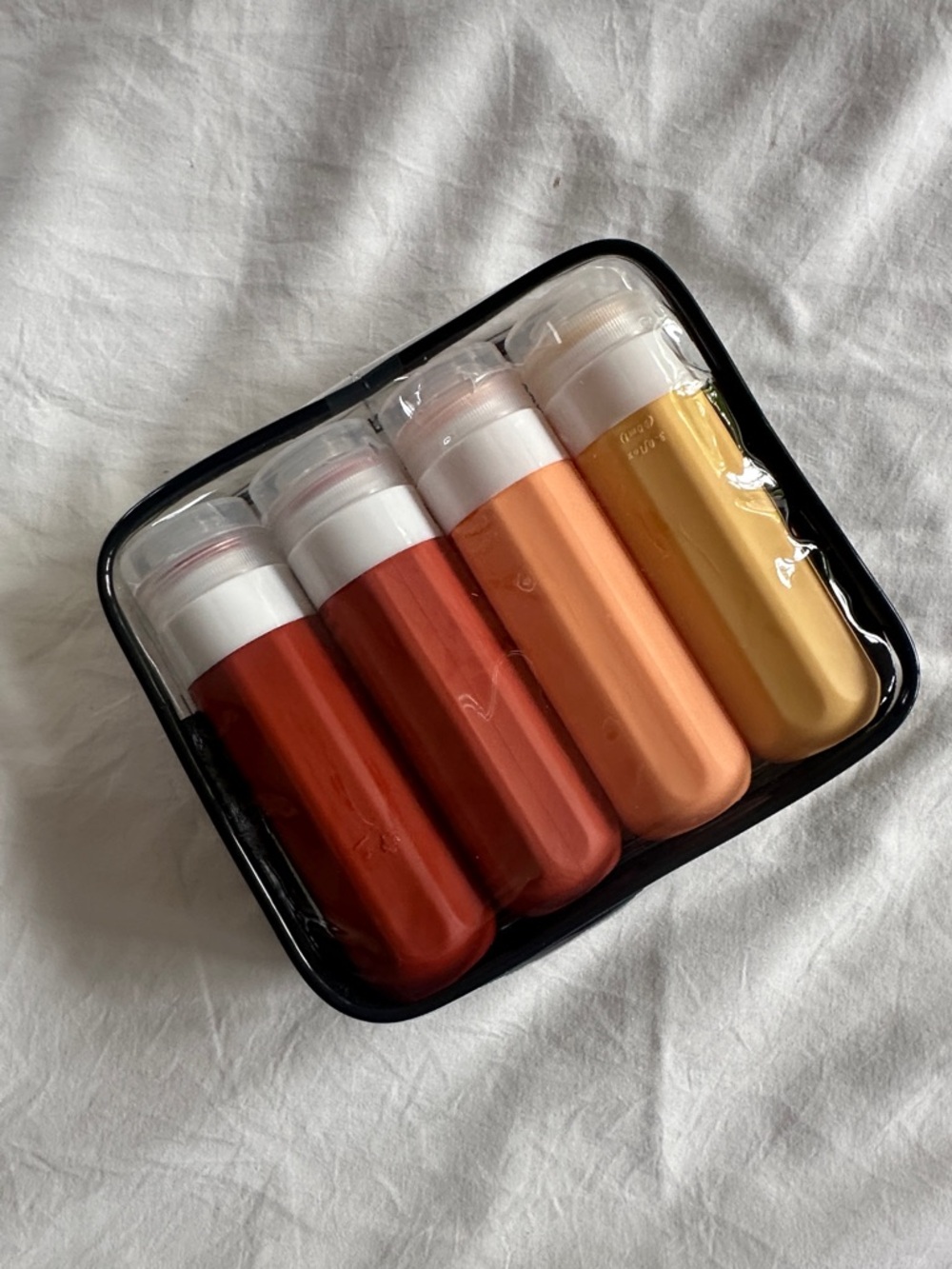 Target Travel Skincare Bottles Set - Red, Rust, Orange, Yellow